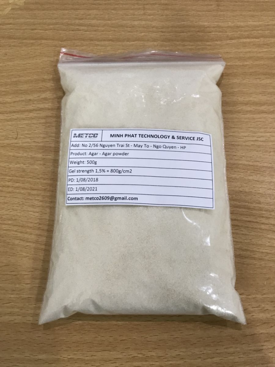 Bột rong câu - Agar powder (Sức đông 800g/cm2)