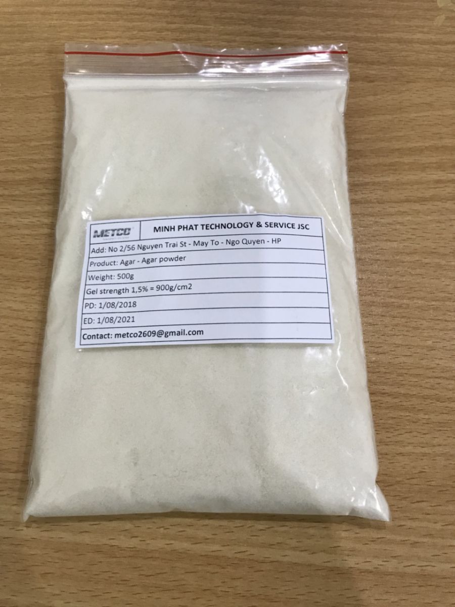 Bột rong câu - Agar powder (Sức đông 900g/cm2)