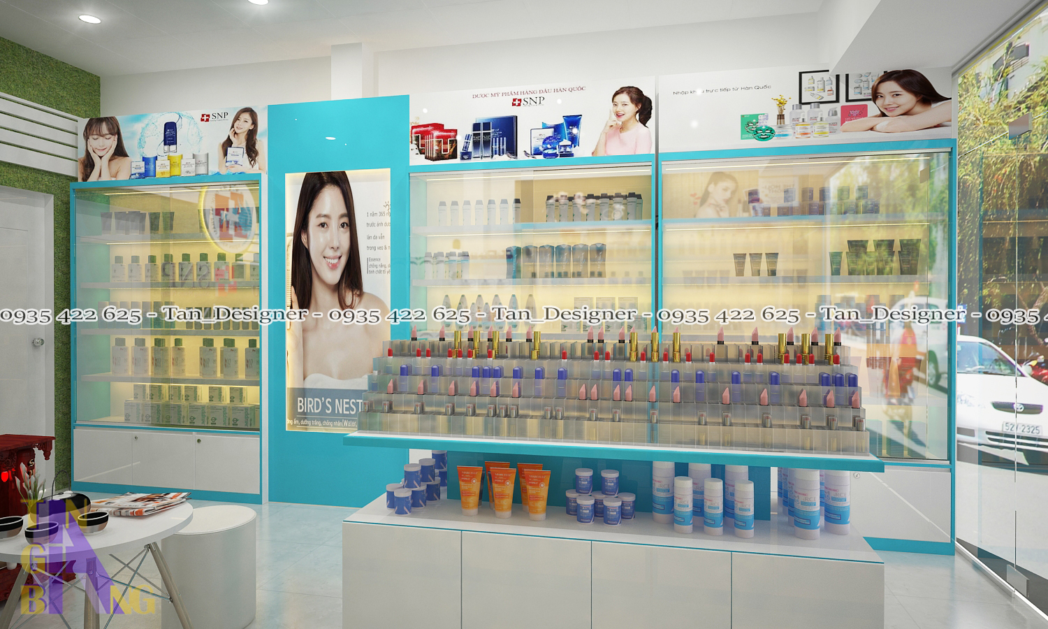 Thiết kế và thi công shop mỹ phẩm Phương