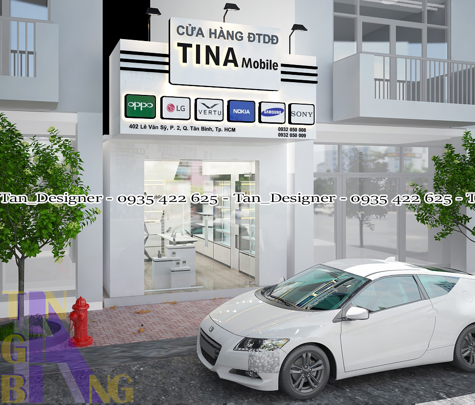 Thiết kế và thi công shop điện thoại TINA
