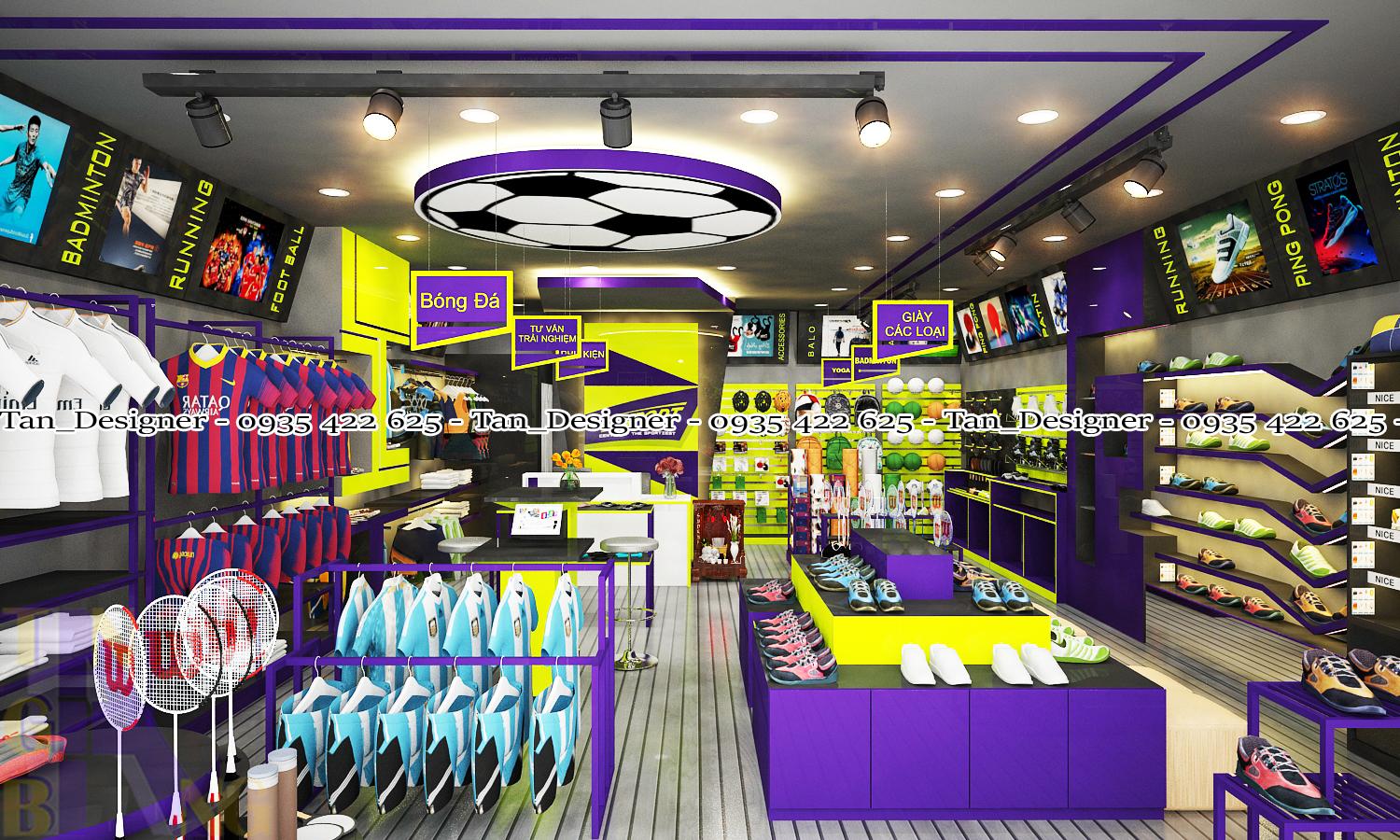 Thiết kế thi công shop dụng cụ thể thao YOUSPORT