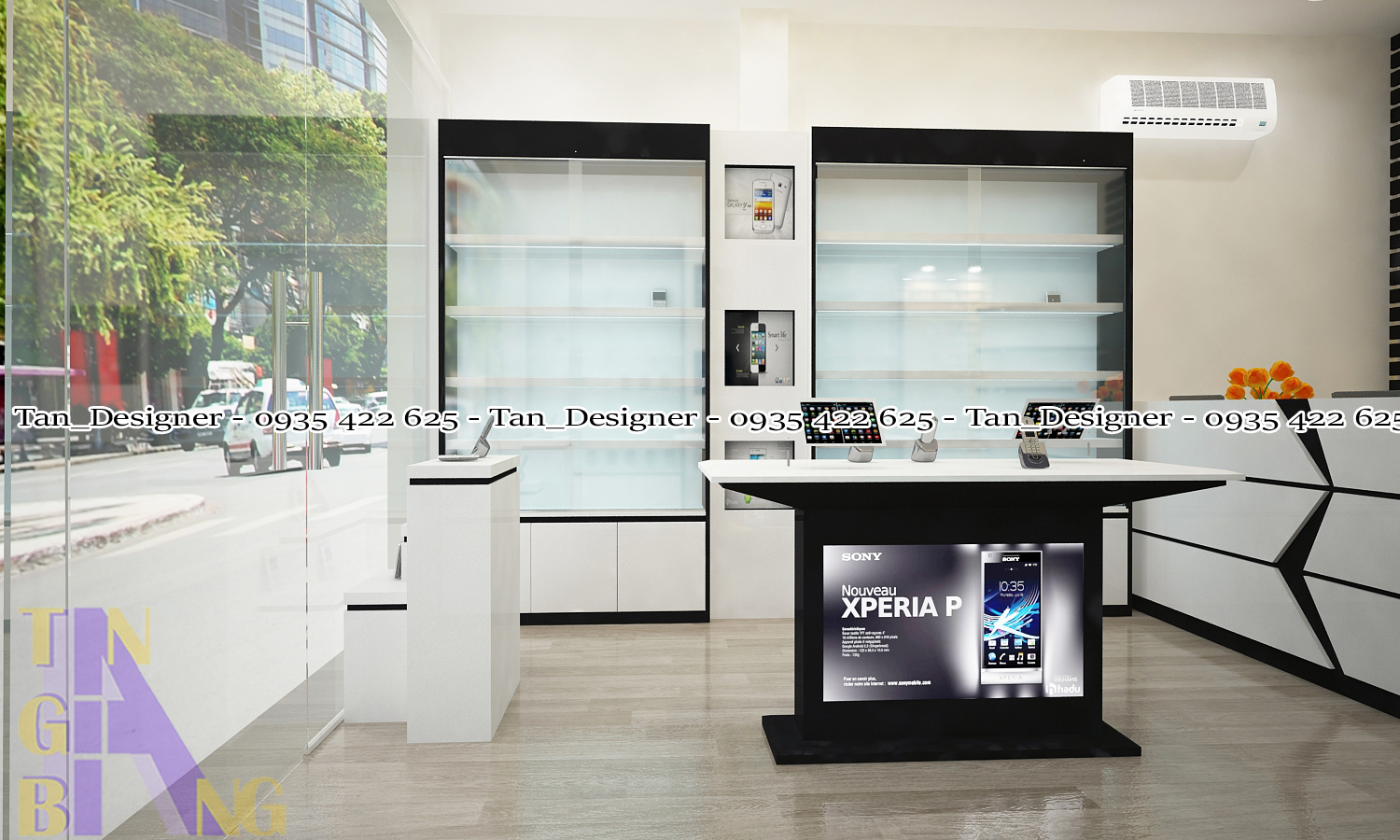 Thiết kế và thi công shop điện thoại TINA