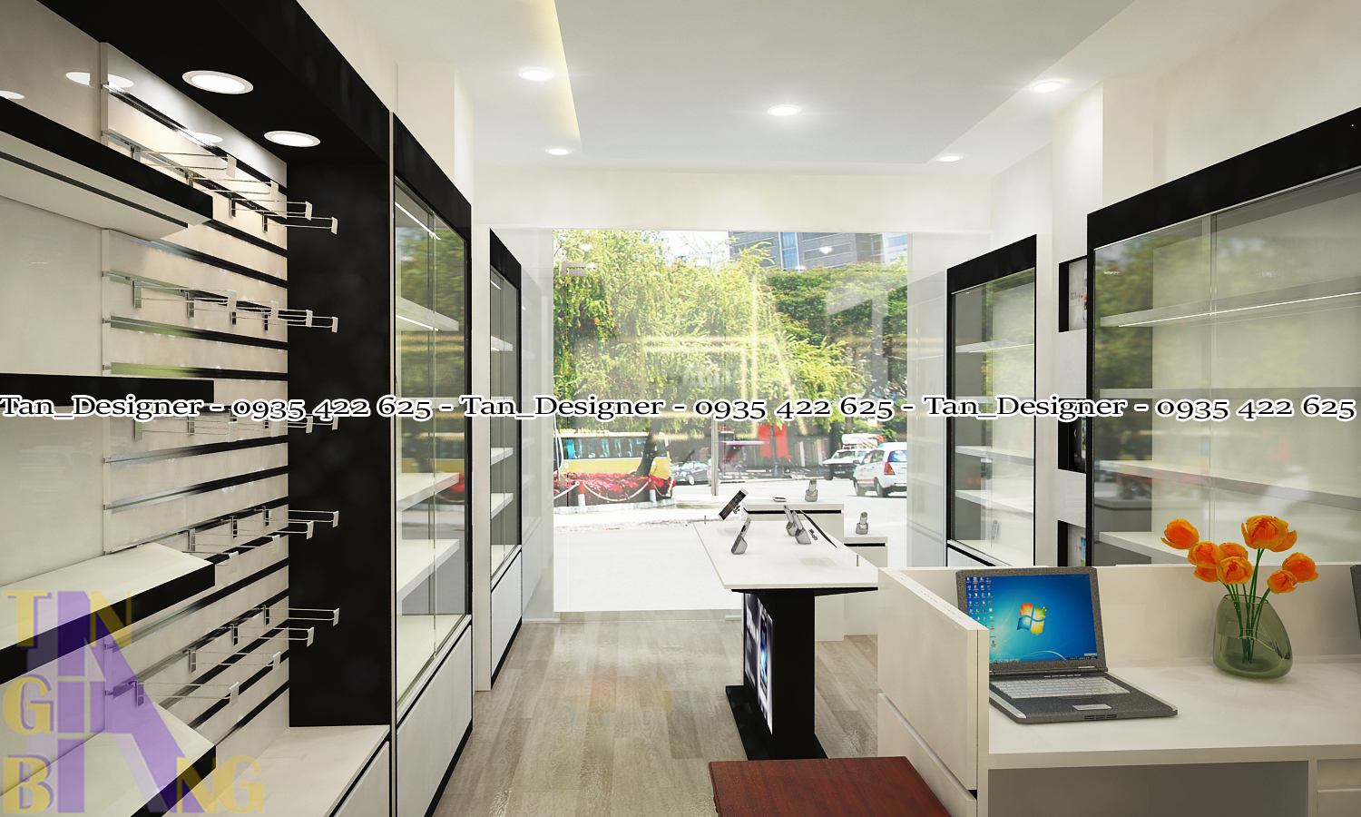 Thiết kế và thi công shop điện thoại TINA