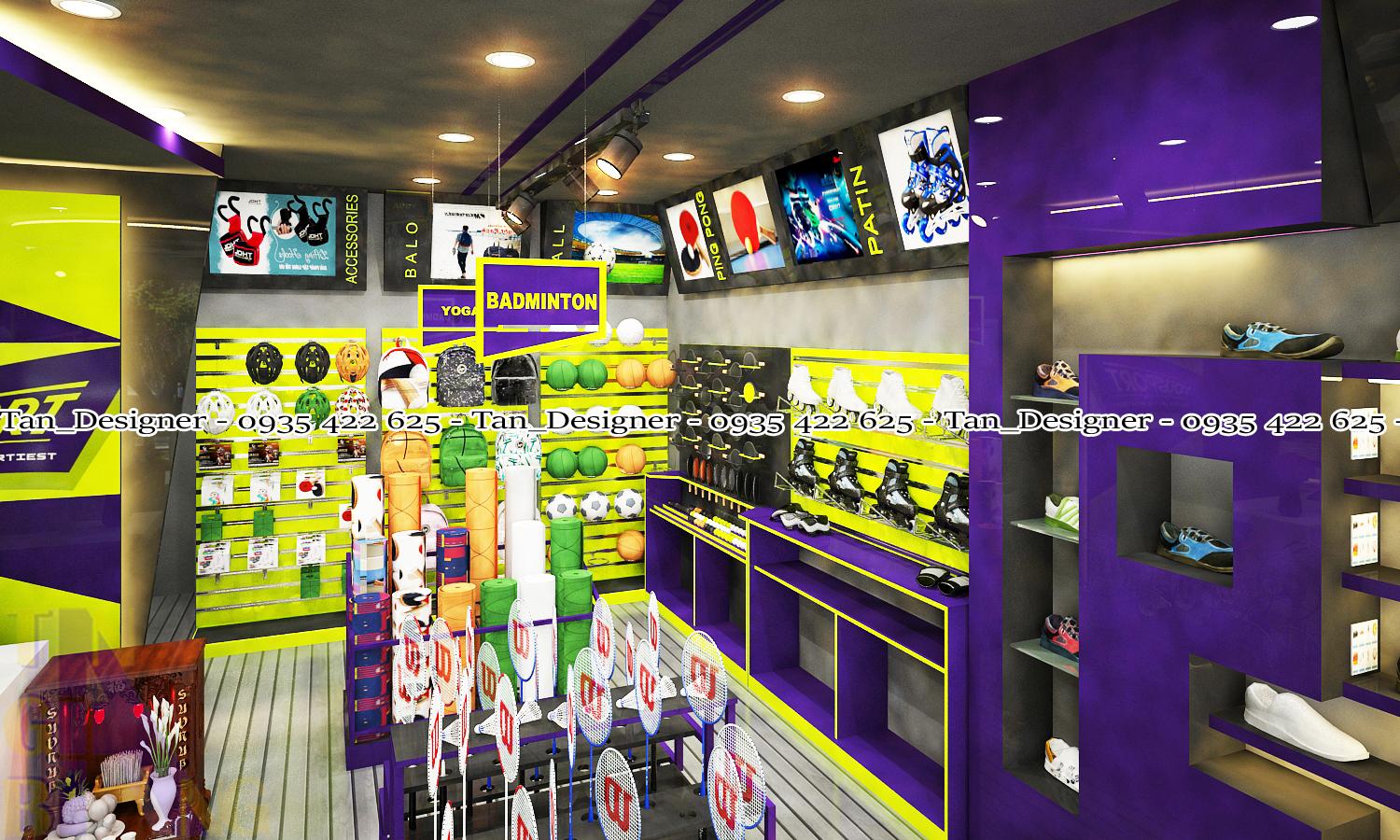 Thiết kế thi công shop dụng cụ thể thao YOUSPORT