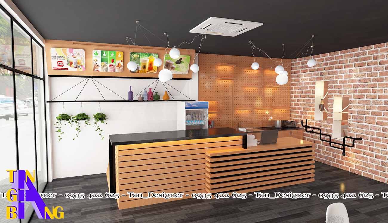Dịch vụ thiết kế thi công trọn gói quán trà sữa Fancy - Bình Dương