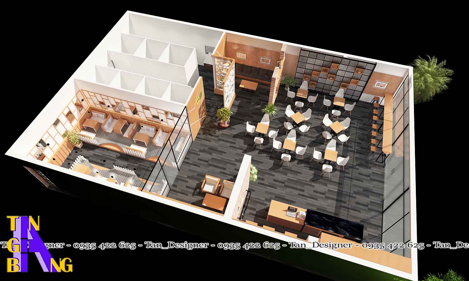 Dịch vụ thiết kế thi công trọn gói quán trà sữa Fancy - Bình Dương