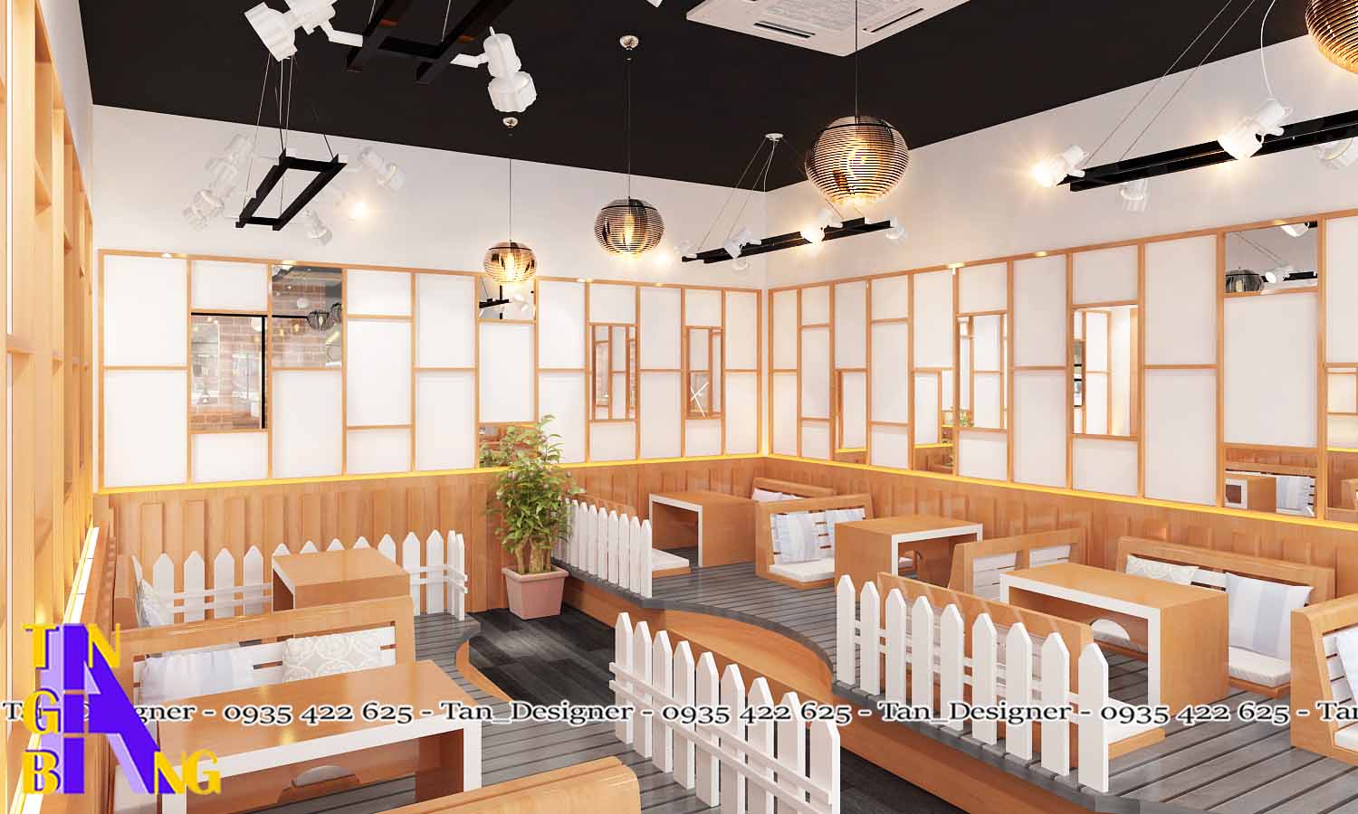 Dịch vụ thiết kế thi công trọn gói quán trà sữa Fancy - Bình Dương