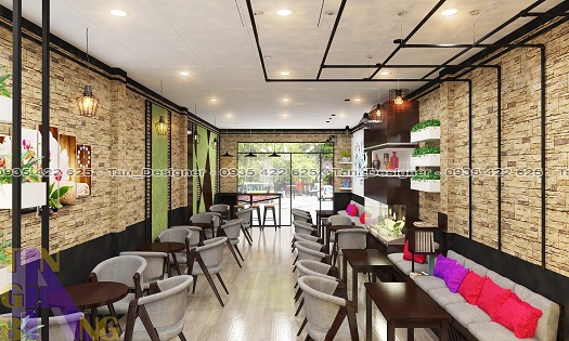 Hình ảnh thiết kế quán trà sữa Kiba - Tân Gia Bang Decor