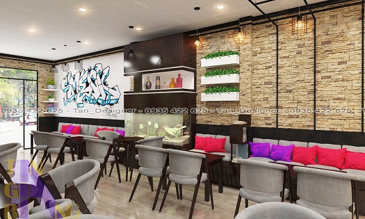 Hình ảnh thiết kế quán trà sữa Kiba - Tân Gia Bang Decor