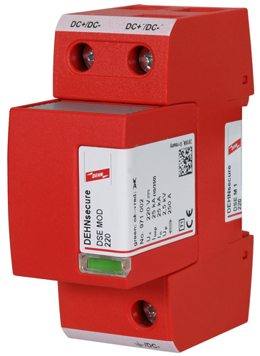 DEHNSecure - Thiết bị chống s&eacute;t bảo vệ điện 1 chiều cho hệ thống quang điện
