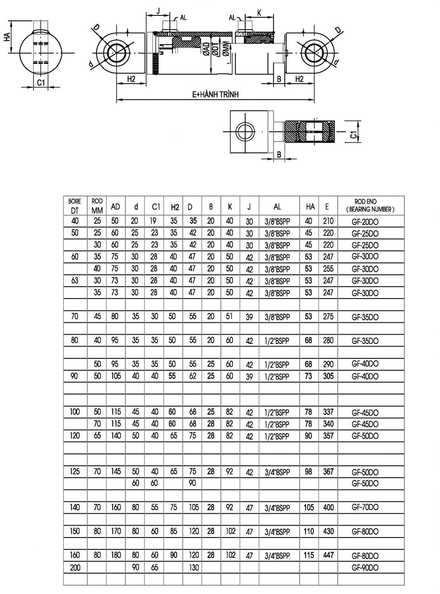 Xy lanh thủy lực VHD - GF -GF