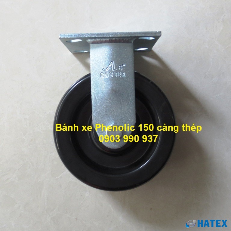 B&aacute;nh xe Phenolic chịu nhiệt độ cao &Oslash;150 c&agrave;ng th&eacute;p cố định