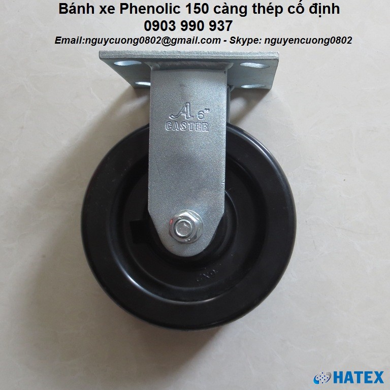 B&aacute;nh xe Phenolic chịu nhiệt độ cao &Oslash;150 c&agrave;ng th&eacute;p xoay