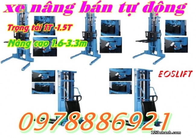 Xe nâng bán tự động 1.5 tấn nâng cao 1.6m EOSLIFT - Đức